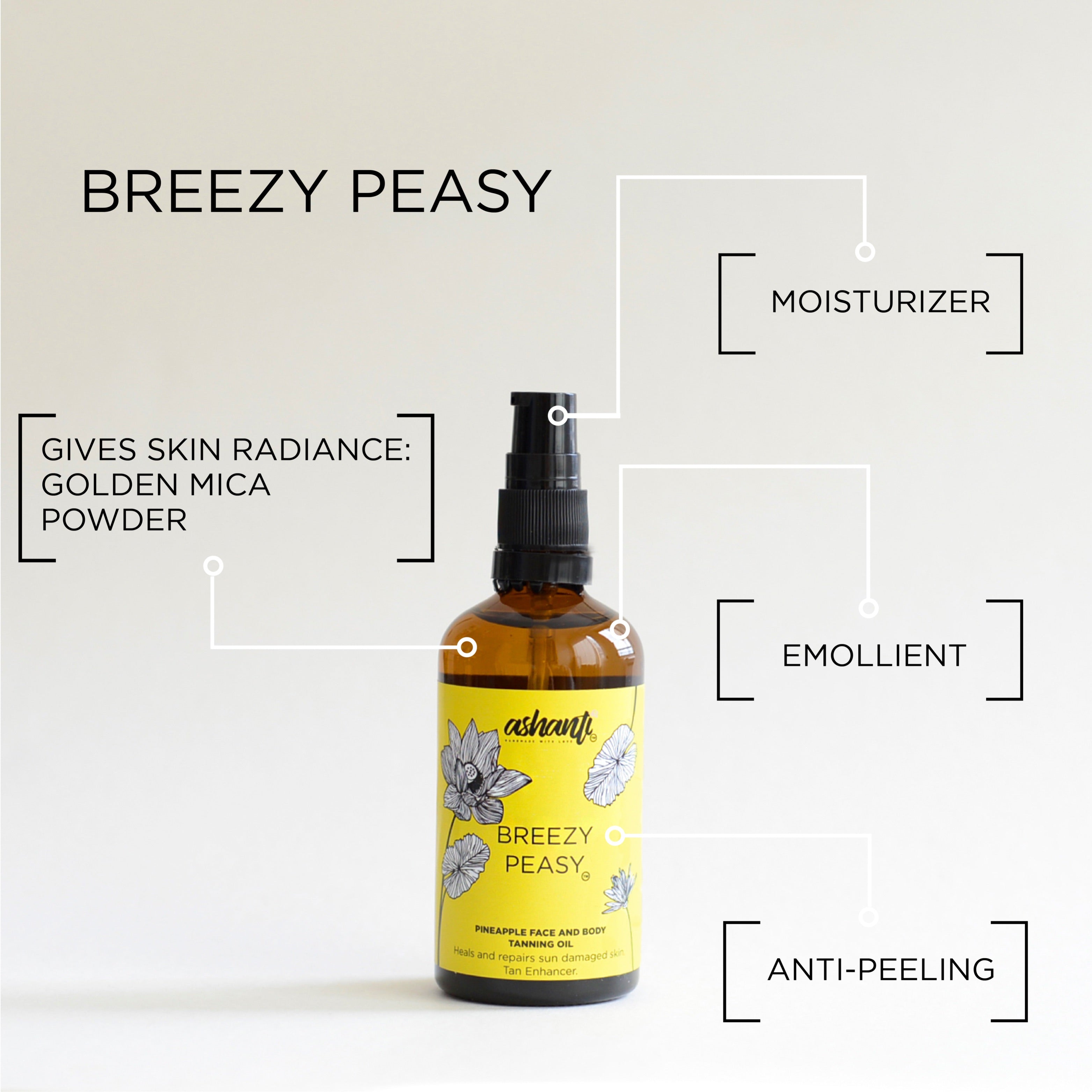 BREEZY PEASY! - PINEAPPLE FACE AND BODY TANNING OIL – ASHANTI COSMETICS BREEZY PEASY! - PINEAPPLE FACE AND BODY TANNING OIL – ASHANTI COSMETICS